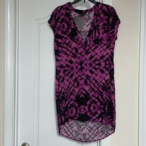 New, no tags. Rock & Republic shirt dress. Purple and black tye dye color. Sz XS